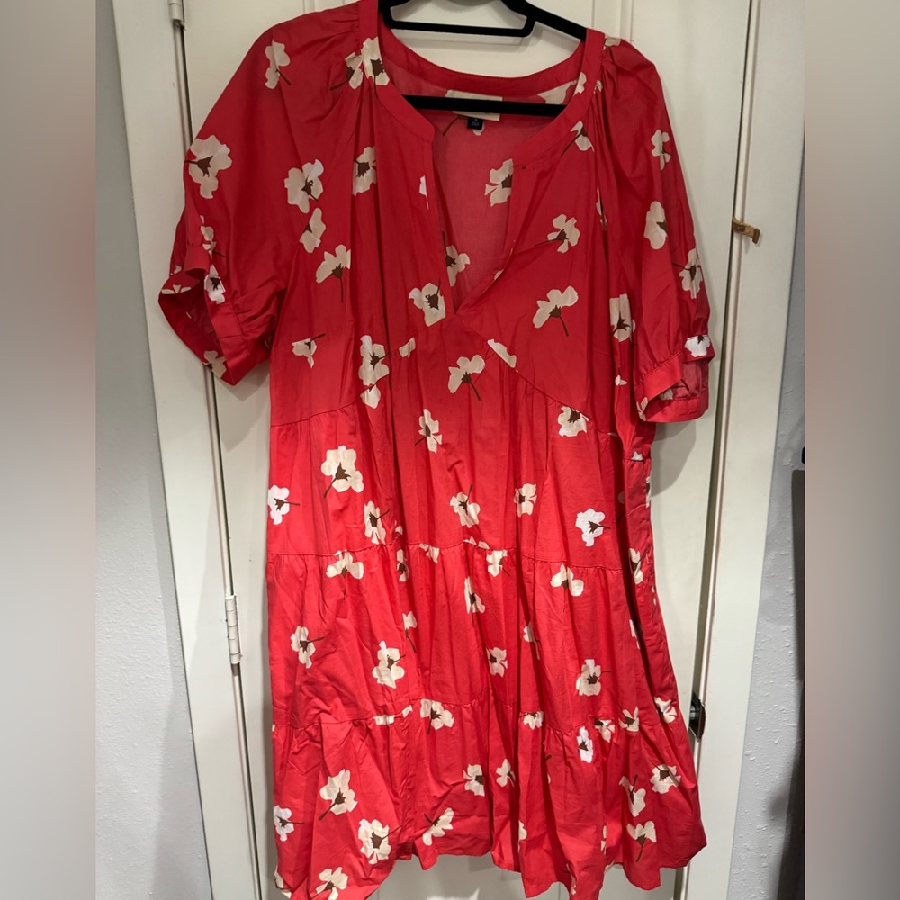 Target/Universal Threads Puff elbow sleeve crinkle tiered mini dress size 1X